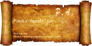 Pautz Agnéta névjegykártya